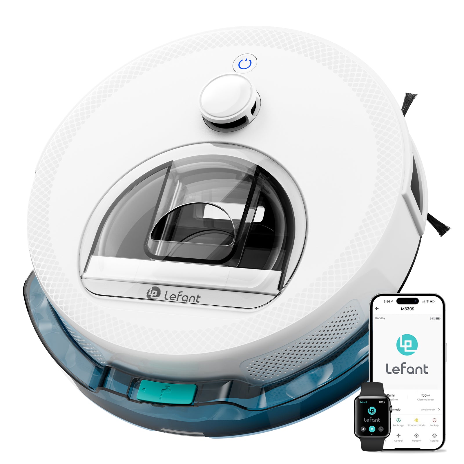 Lefant M330S White Robot Vacuum | dToF Navigation | 150min Runtime