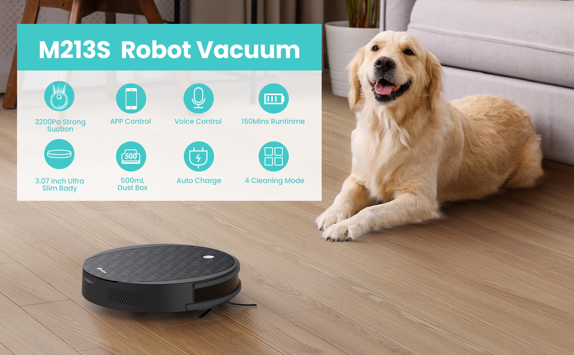 Lefant Robot Vacuum Cleaner, Slim Robotic Vacuum with Alexa/WiFi/App  Control, Self-Charging, 500ML Large Dust Box for Pet Hair, Carpet, Hard  Floor, M210 White 