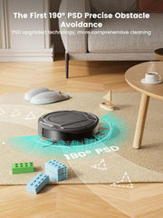 Lefant M210 Pro+ Robot Vacuum Cleaner, 4000Pa Strong Suction, PreciSense Obstacle Avoidance, 200 Mins Runtime, 7.9 cm Thin 28 cm Diameter, Self-Charging, Quiet, for Pet Hair and Hard Floors