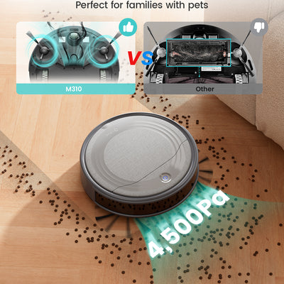 Lefant M310 Robot Vacuum Cleaner, 4500Pa Strong Suction, 7.9cm Thin 28cm DIA, Automatic Self-Charging Small Robotic Vacuum, Wi-Fi/App/Alexa Control, Ideal for Pet Hair Hard Floor
