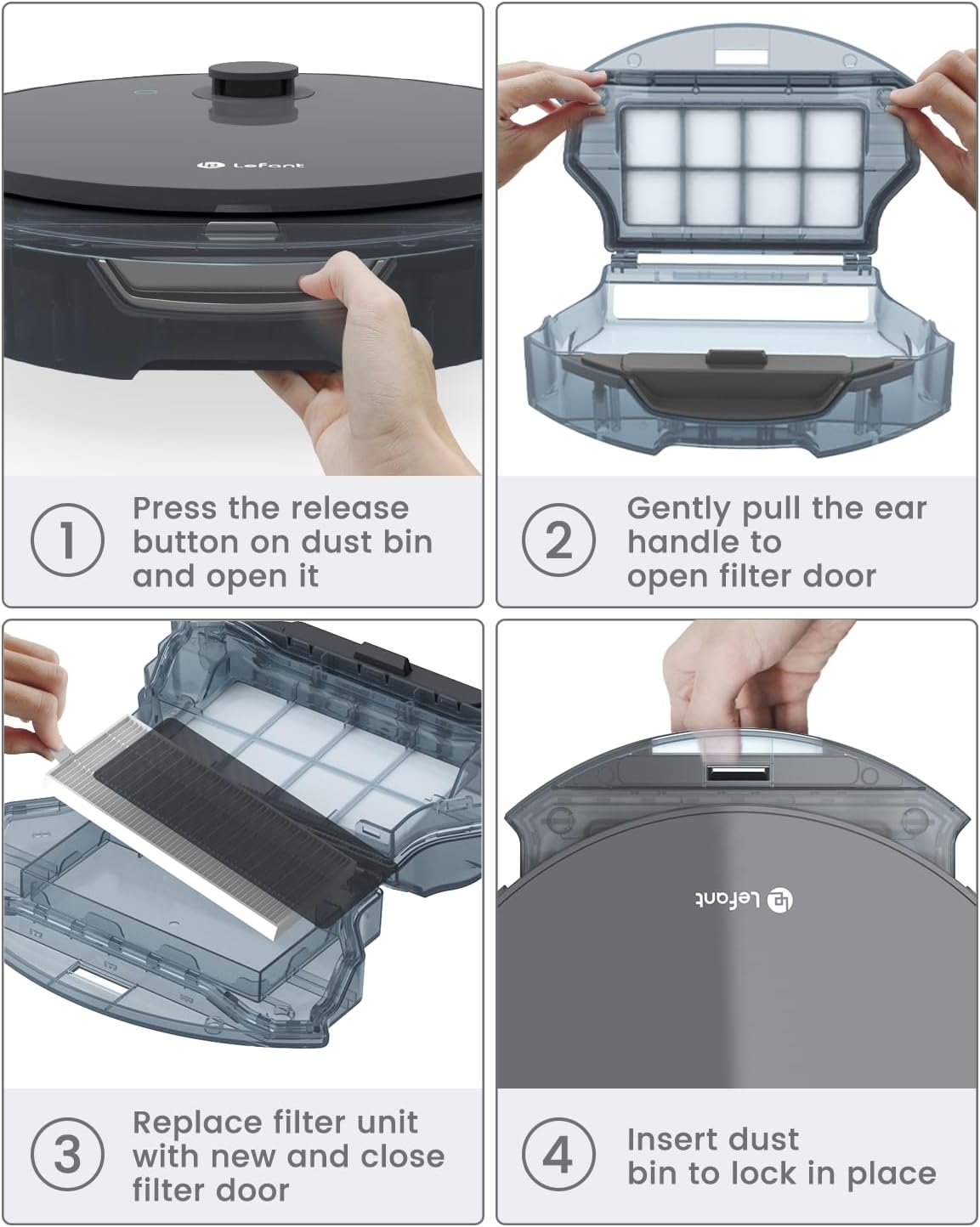 <transcy>Accesorios de la fregona para el robot aspirador Lefant M210, Fácil de instalar y desmontar, Lavable Reutilizable, 2 fregonas Sin depósito de aguaa</transcy>