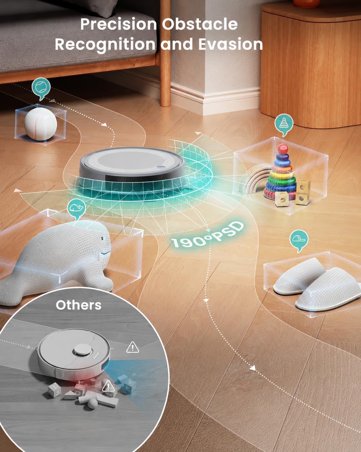 Lefant M310 Robot Vacuum and Mop, 6000Pa Strong Suction, Slim