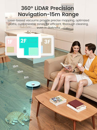 Lefant M3 Robot Vacuum and Mop,12000Pa Suction Smart Obstacle Avoidance,Zero-Tangling,Self-Washing & Drying, Self-Emptying,Dual Spinning Mop for Pet Hair Dust, White