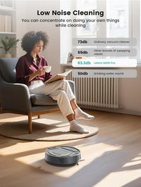 Lefant M210 Pro Robot Vacuum Cleaner, 6 Cleaning Modes, 200 Mins Runtime, 4000Pa Suction, SmartSense Technology, Grey