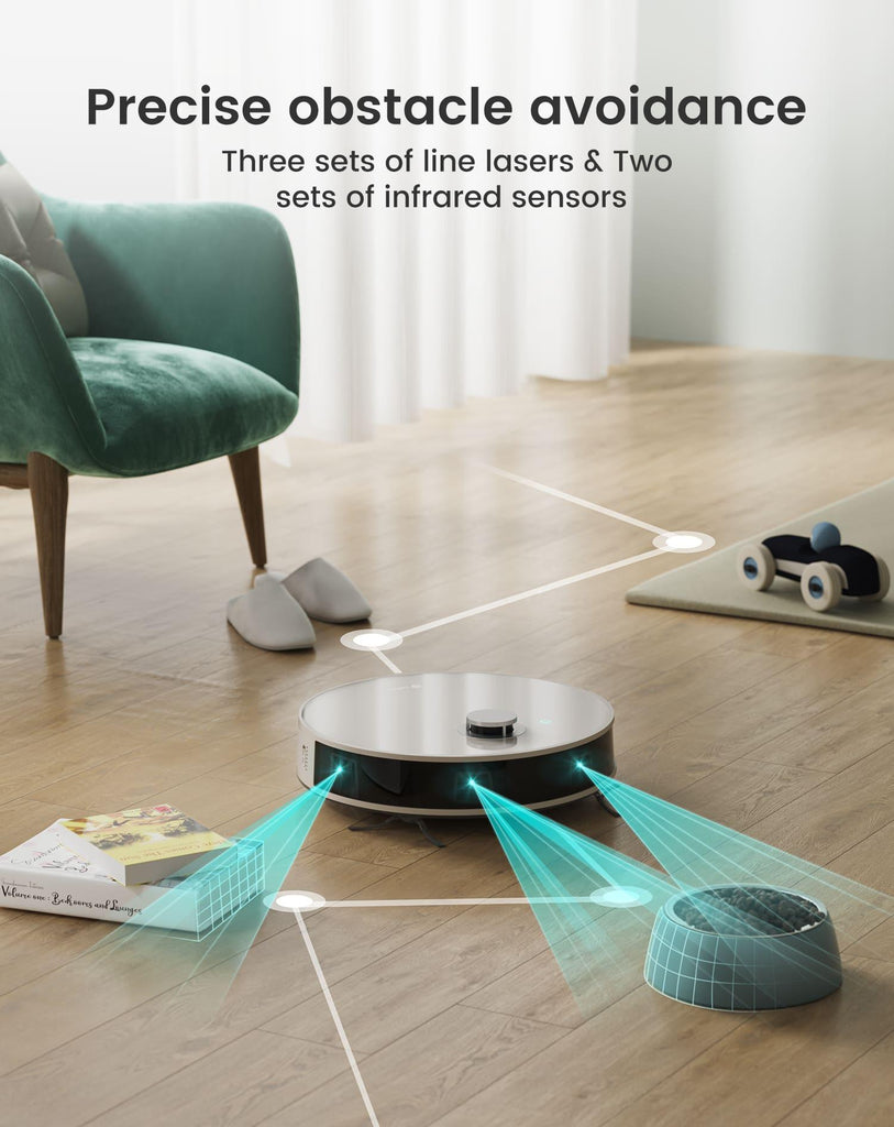 Lefant Robot Vacuum and Mop, Lidar Navigation, 4000Pa Suction Robotic  Vacuum Cleaner with 150Mins, Real-time Map, No-go Zones, Compatible with