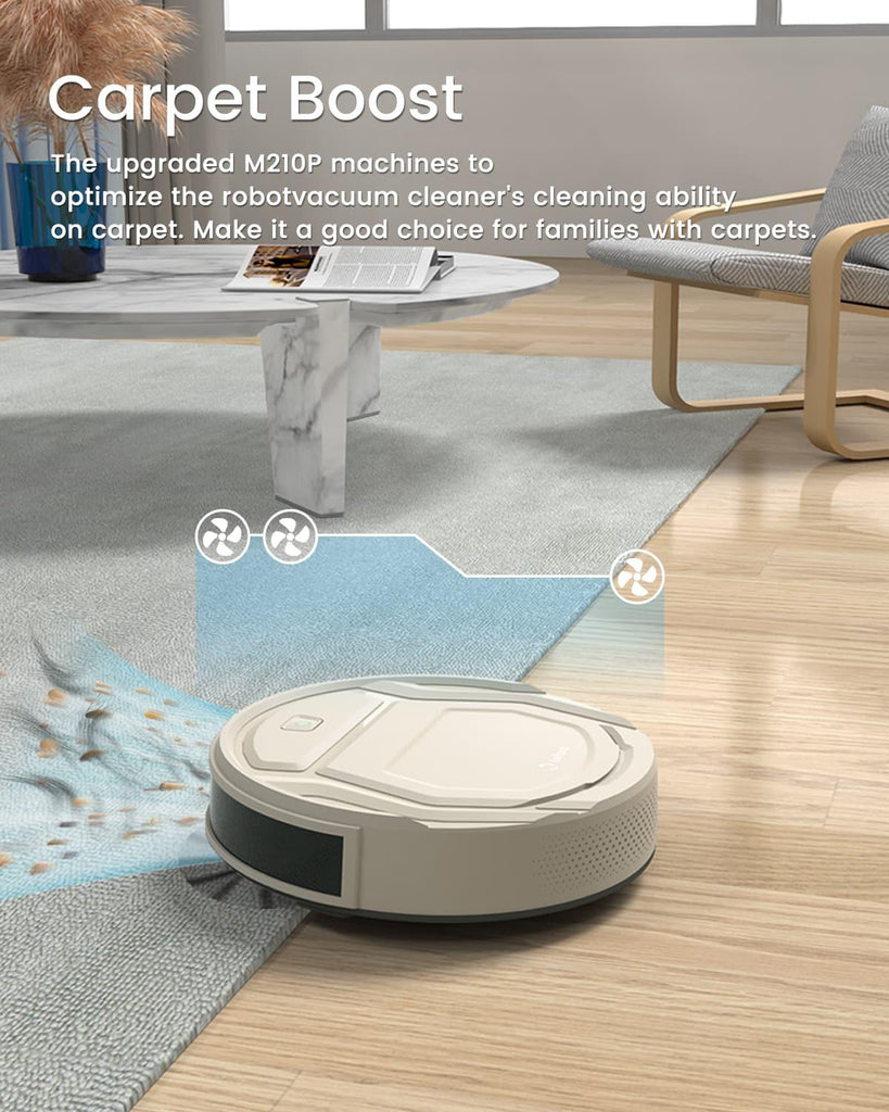 Lefant M210 Pro Robot Vacuum Cleaner, Tangle-Free 2200Pa Suction, Slim, Self-Charging Wi-Fi Connected Robotic Vacuum Cleaner, Work with Alexa, Ideal for Pet Hair, Hard Floor and Low Pile Carpet