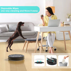 Lefant Robot Vacuum Cleaner, 2 in 1 Robot Vacuum and Mop Combo, WiFi/Alexa/APP Control, Slim Vacuums for Pet Hair Carpets Hard Floors, M210 Black