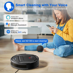 Lefant Robot Vacuum Cleaner, 2 in 1 Robot Vacuum and Mop Combo, WiFi/Alexa/APP Control, Slim Vacuums for Pet Hair Carpets Hard Floors, M210 Black