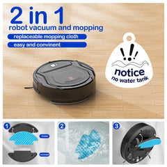 Lefant Robot Vacuum Cleaner, 2 in 1 Robot Vacuum and Mop Combo, WiFi/Alexa/APP Control, Slim Vacuums for Pet Hair Carpets Hard Floors, M210 Black