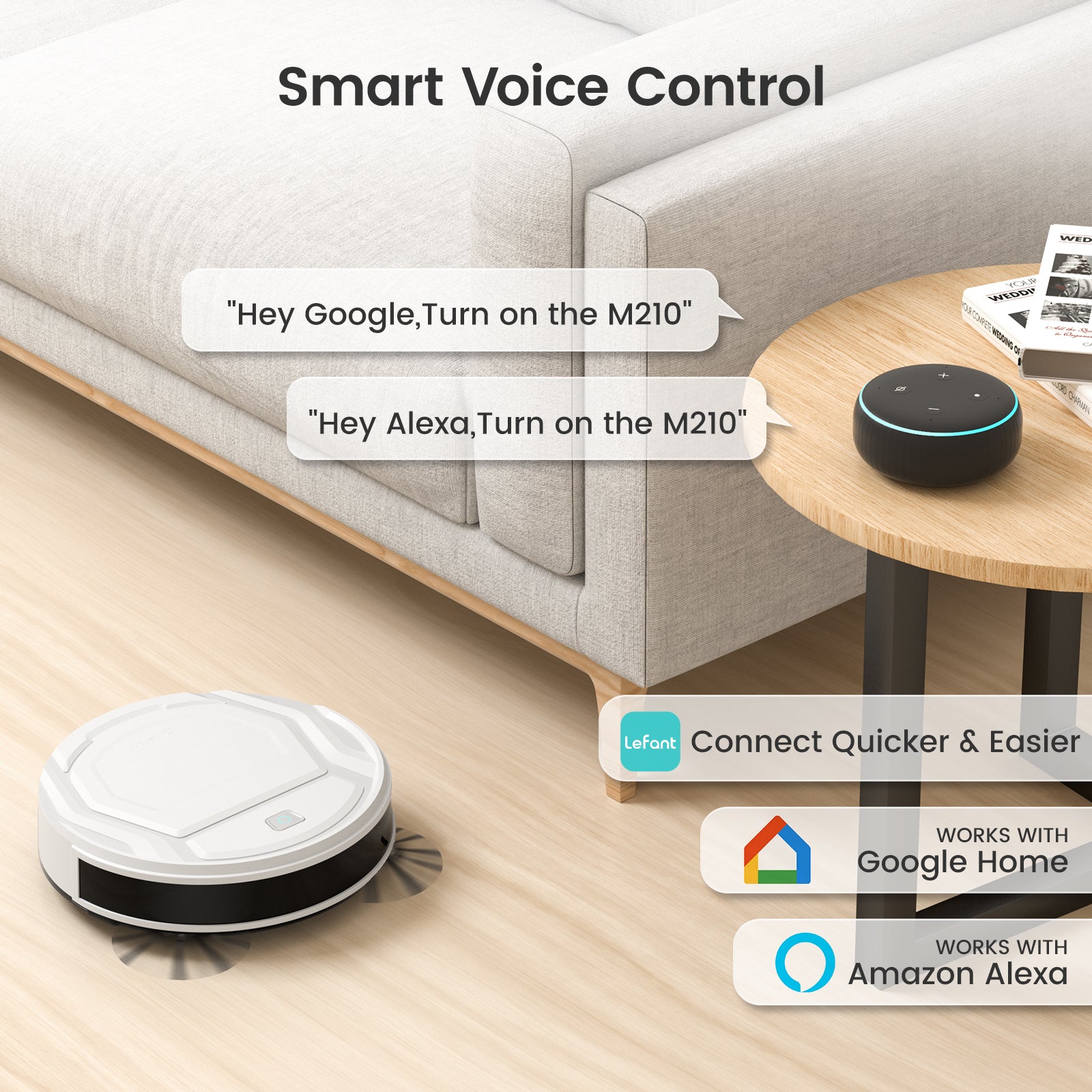 Lefant M210P White Robot Vacuum | 2200Pa Anti-Tangle | EU Fast
