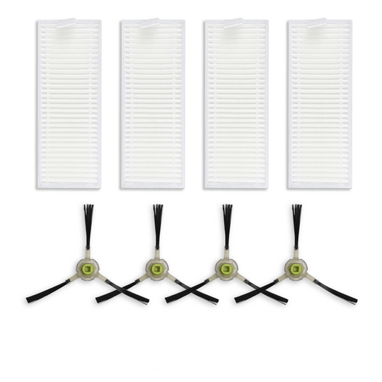 Lefant 4 Side Brush+4 HEPA Filters+2 rubber bar Kit