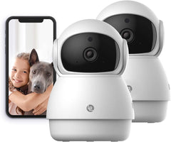 Pan-Tilt Dome Security Camera, 360 Degree 2.4G Smart Indoor Pet Dog Cat Cam with Night Vision, 2-Way Audio, Motion Detection, Phone APP