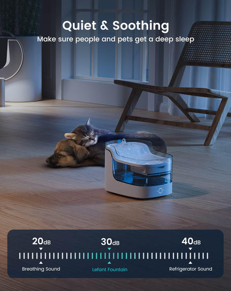 Lefant PF1 Pet Water Fountain Wireless Pump, 8-Layer Filter, APP Control
